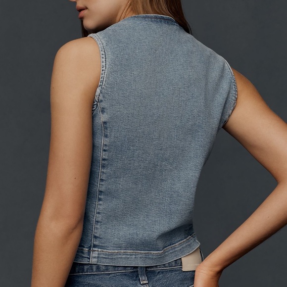 Anthropologie The Jolene Regenerative Cotton Denim Vest by Pilcro SIZE XS NEW - Picture 2 of 5